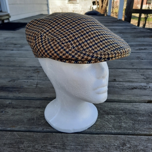 Vintage Lock & Co Hatters 100% Cashmere Gunclub Check Flat Cap Houndstooth 7 1/4 - Picture 2 of 15